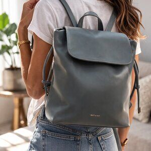 Matt & Nat Elegant Gray Leather Backpack Women’s Stylish Backpack